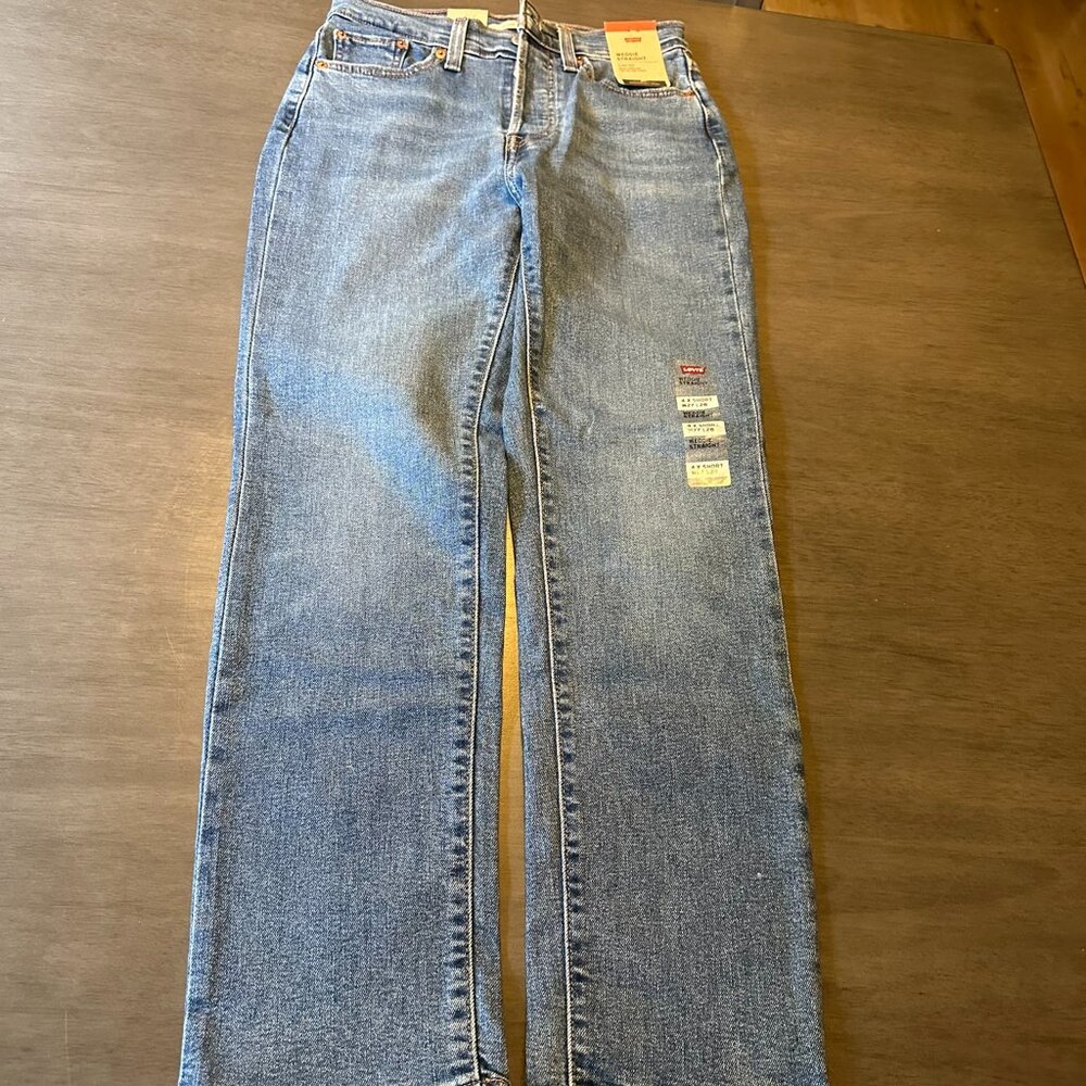 Levi's Womens Wedgie Straight High Rise Button Up Jeans Size 4 X Short W27 L28